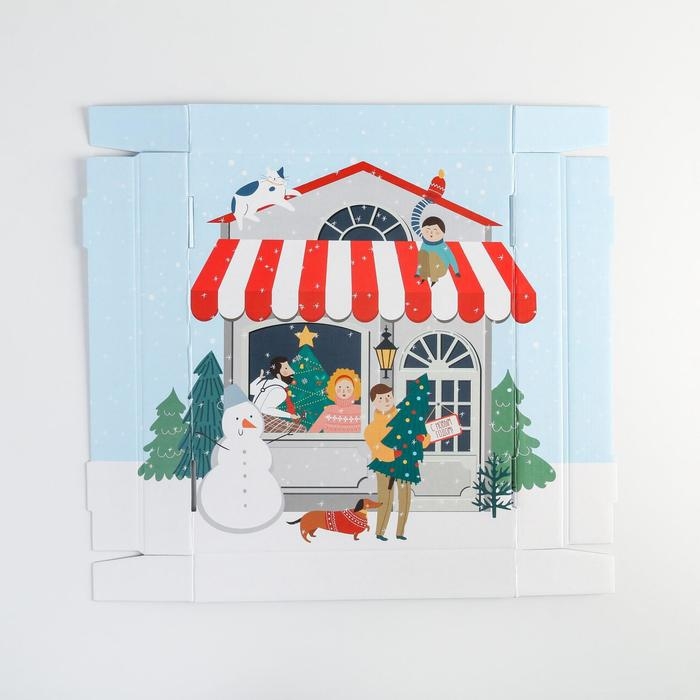 Коробка подарочная новогодняя складная «Зимний город», 31,2 х 25,6 х 16,1 см, Новый год Коробка подарочная новогодняя складная «Зимний город», 31,2 х 25,6 х 16,1 см, Новый год