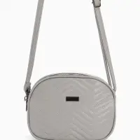 Сумка женская кросс-боди на молнии, 19&times;7&times;15 см, серая