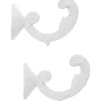 Крючок для штор ТУНДРА KS002, однорожковый, цвет белый, 2 шт Крючок для штор ТУНДРА KS002, однорожковый, цвет белый, 2 шт