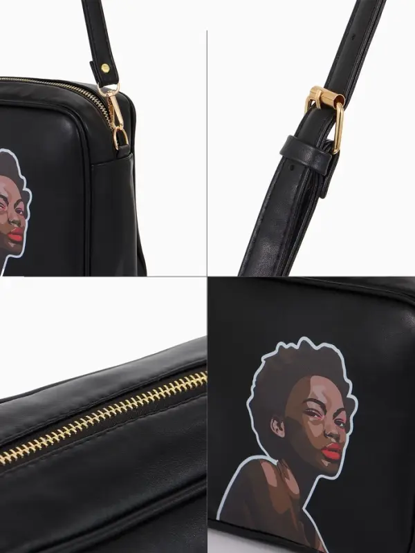 Сумка женская на молнии TEXTURA 22&times;8&times;17 см, чёрная