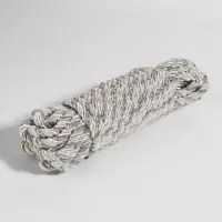 Шнур витой, d=8 мм, 10&plusmn;1 м, цвет серебряный