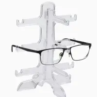 Подставка под очки 3 места, оргстекло, 16&times;14.5&times;20 см, прозрачная