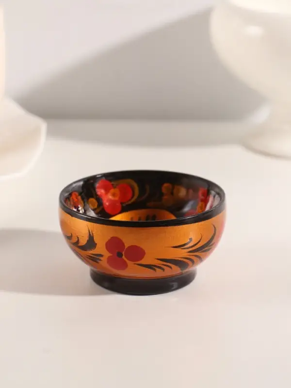 Солонка &laquo;Каравай&raquo;, 7.5&times;3 см, хохлома, дерево