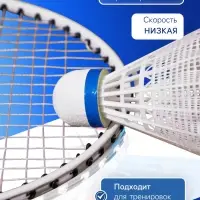 Набор воланов для бадминтона BOSHIKA PRO-100N, 6 шт., нейлон, в тубе, белый