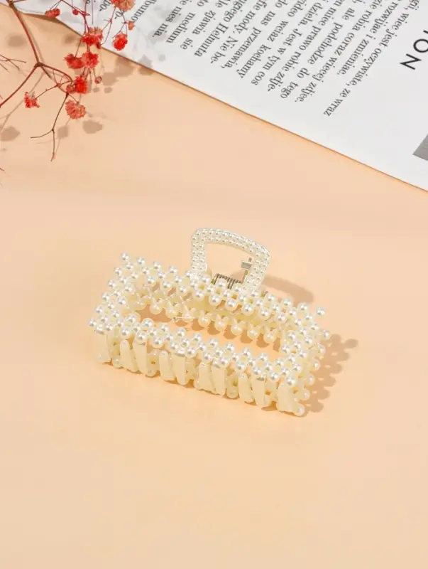 Краб для волос "Лиллиан" прямой, 7,5 см, белый