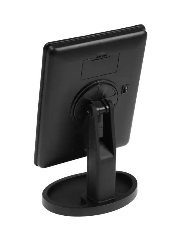 Зеркало KZ-06, подсветка, сенсорная кнопка, 22 диода, 26.5&times;16&times;12 см, 4хАА, чёрное