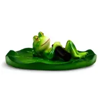 Садовая фигура 10 х 11 х 6 см  водоплавающая  "Лягушка на отдыхе"