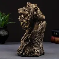 Подставка для бутылки &laquo;Лев&raquo;, под бронзу, 14&times;19&times;24 см