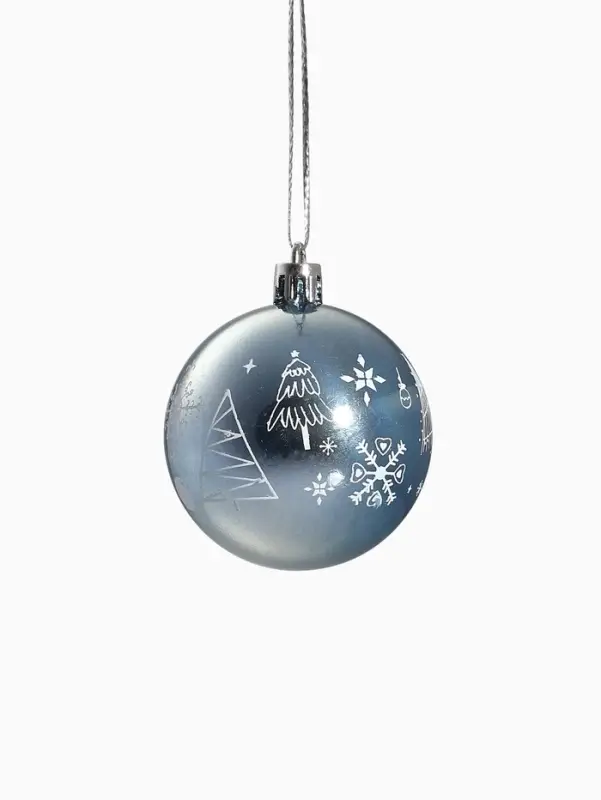 Ёлочные игрушки &laquo;Новогодние забавы&raquo;, шары новогодние, d=5.5 см, набор 4 шт., полосы, голубой