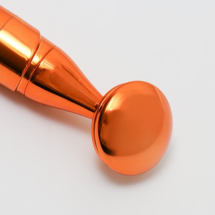 Массажёр для лица, 3,4 &times; 15 см, две насадки, цвет медный