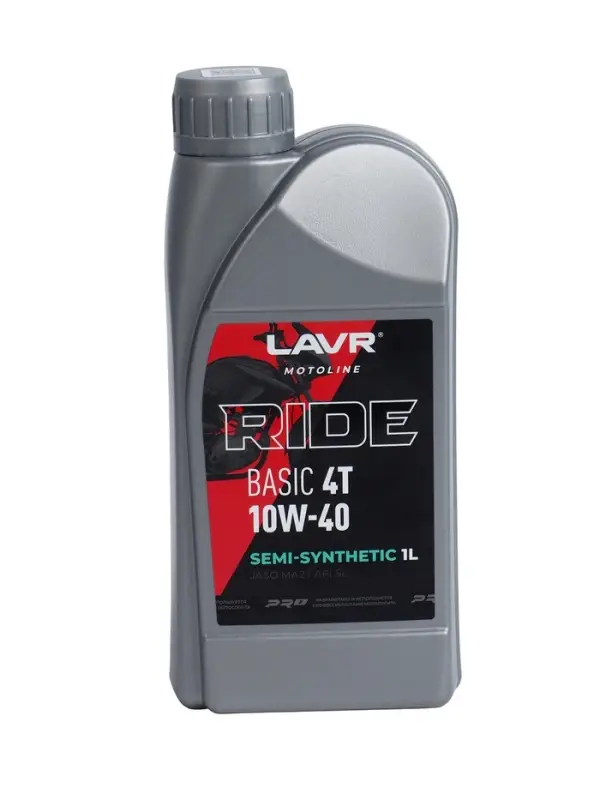 Моторное масло LAVR MOTO RIDE BASIC 4T 10W40 SL, 1 л Ln7749