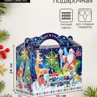 Подарочная новогодняя коробка &laquo;Неон&raquo;, для сладких подарков, 25&times;12&times;24 см