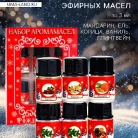 Новогодний набор эфирных масел &laquo;Богатство аромата. Рождественский&raquo;, 6 шт. по 3 мл