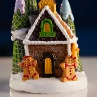 Светодиодная фигура &laquo;Дом печеньки&raquo;, 10&times;7 см, 4 LED, от батареек, свечение тёплое белое