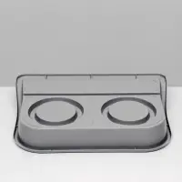 Миски с лотком &laquo;Феликс&raquo;, 300 мл, 41&times;30&times;6 см, пластик, серый лоток, белые миски