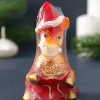 Свеча фигурная "Лошадка с мешком" 5,5х6,5х9,5 см, цв. золотой