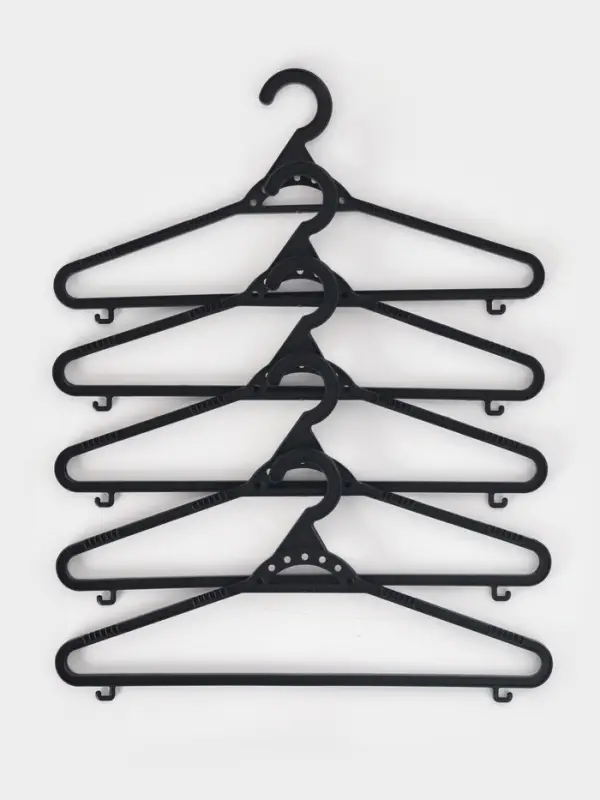 Плечики - вешалки для одежды, 5 шт., размер 46-48, чёрные