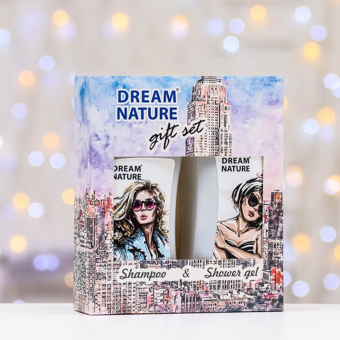 Подарочный набор косметики DreamNature: шампунь для ослабленных и поврежденных волос,250мл + гель для душа, 250 мл Подарочный набор косметики DreamNature: шампунь для ослабленных и поврежденных волос,250мл + гель для душа, 250 мл