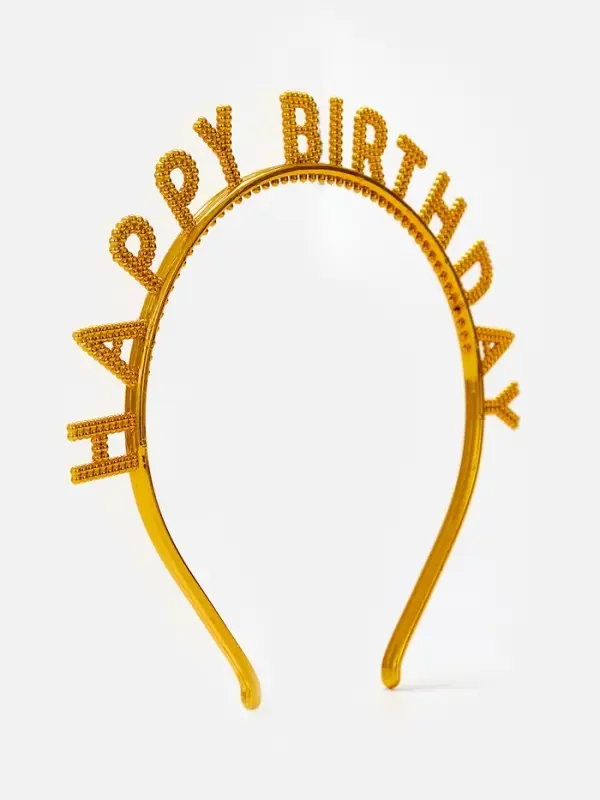 Ободок Ободок "Happy birtday" золотой