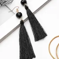 Серьги ассорти &laquo;Кисти&raquo;, диско, чёрные в золоте, L кисти 7 см