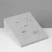 Подставка под кольца QF, 50 мест, флок, 20&times;10&times;25 см, серая