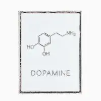 Значок &laquo;Молекулы&raquo;, дофамин, белый в серебре