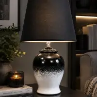 Лампа настольная RISALUX &laquo;Даксия&raquo;, 40 Вт, Е14, бело-чёрная, 19.5&times;19.5&times;35 см