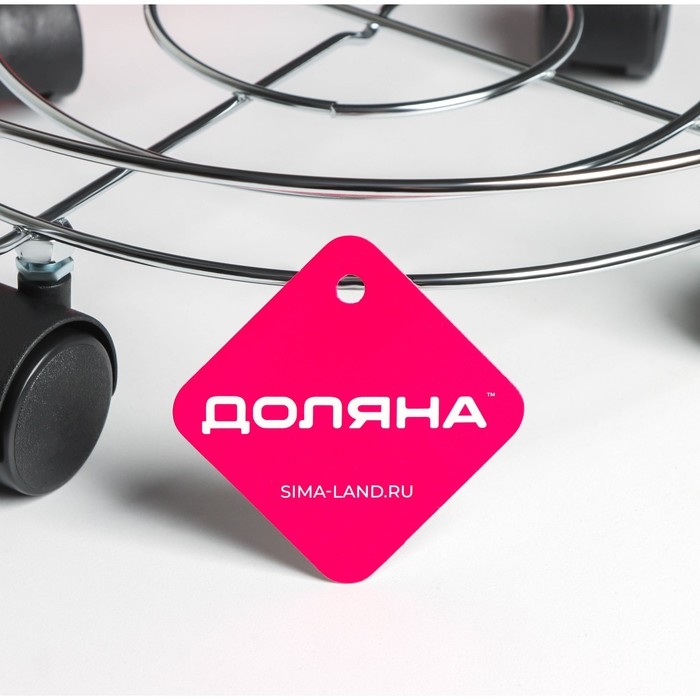 Подставка для цветов на колёсиках Доляна, 32×32×10 см, цвет хром Подставка для цветов на колёсиках Доляна, 32×32×10 см, цвет хром