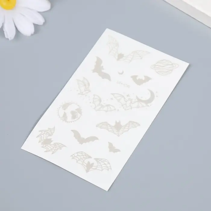 Переводные тату на тело чёрные «Летучие мыши», водостойкие, 10.5×6 см