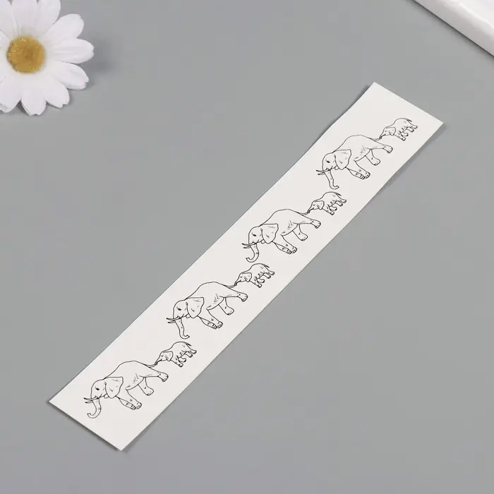 Переводная тату на тело чёрная «Браслет. Слоны», 20×3 см Переводная тату на тело чёрная «Браслет. Слоны», 20×3 см