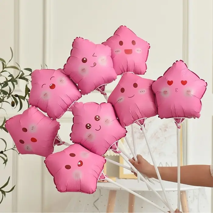 Воздушный шар фольгированный 10 Воздушный шар фольгированный 10" «Звезда смайл», для палочки, МИКС