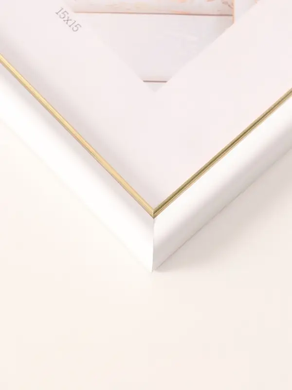 Фоторамка для фото 15&times;15 см &laquo;МИРАМ&raquo;, пластик, белый с золотом, (пластиковый экран)