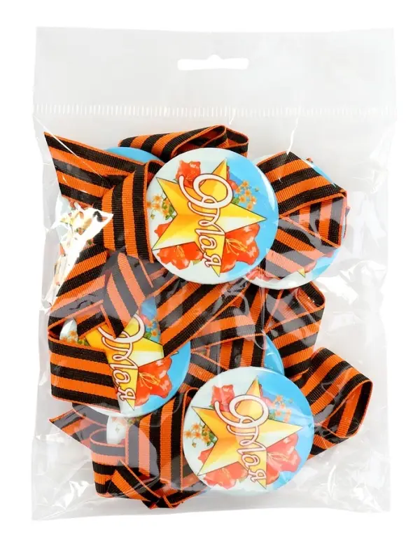 Значок закатной с георгиевской лентой «9 мая» Значок закатной с георгиевской лентой «9 мая»