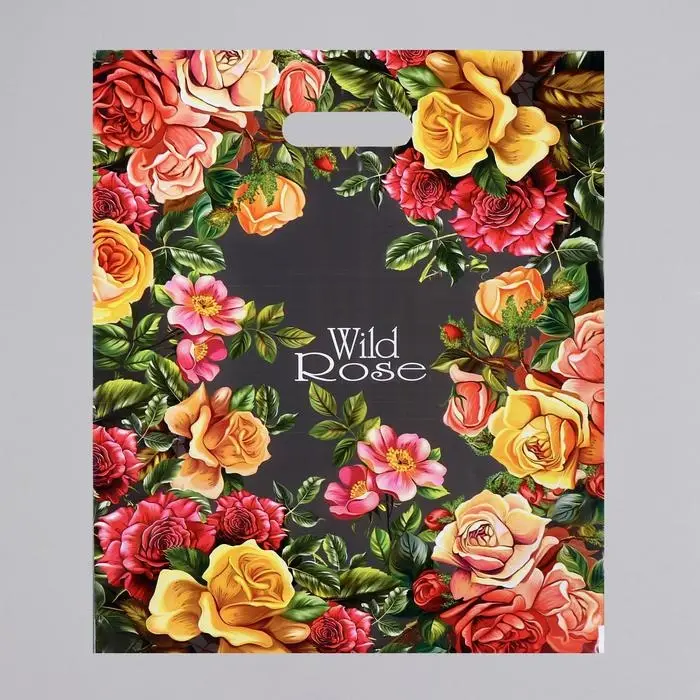 Пакет «Дикая роза», полиэтиленовый с вырубной ручкой, 80 мкм, 40×50 см Пакет «Дикая роза», полиэтиленовый с вырубной ручкой, 80 мкм, 40×50 см