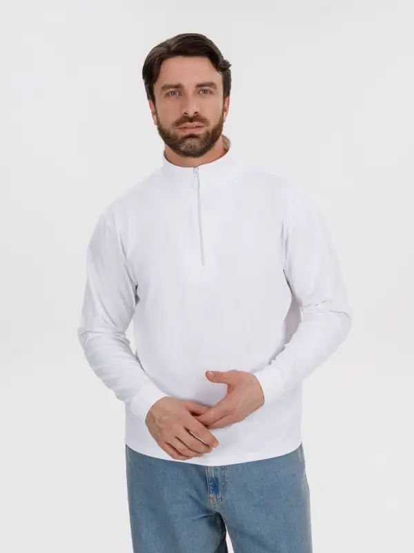 Свитшот на молнии из бифлекса Morfiss, белый, размер XS/S Свитшот на молнии из бифлекса Morfiss, белый, размер XS/S