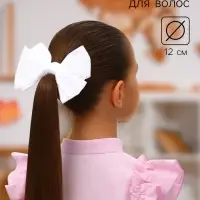 Бант для волос на резинке &laquo;Школьница стиль&raquo;, классика кружево, 12 см, белый