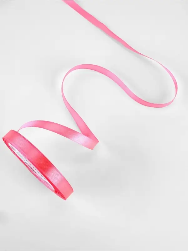 Лента атласная, 10 мм, 23&plusmn;1 м, насыщенно-розовая №05