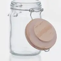 Банка для сыпучих &laquo;Эко&raquo;, 250 мл, 9&times;6.5&times;12 см, с бугельным замком, бамбуковая крышка, стекло, прозрачная