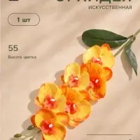 Цветы искусственные &laquo;Орхидея фаленопсис&raquo; премиум, 7&times;55 см, жёлтые