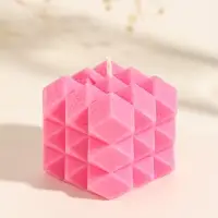 Свеча интерьерная &laquo;Геометрия&raquo;, розовая, 5.5&times;5 см