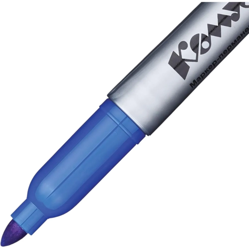 Маркер перманентный КОМУС PY2304 синий 1-4мм круглый наконечник