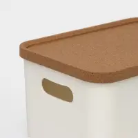 Корзина для хранения Korely maxi, 2.4 л, 23.5&times;16.5&times;13.5 см, с крышкой, цвет слоновая кость