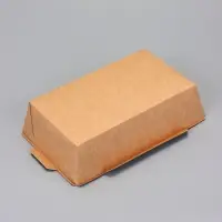 Салатник одноразовый, контейнер с плоской прозрачной крышкой, чёрный, 0.8 л, 19&times;13&times;5.5 см