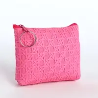 Кошелёк-монетница на молнии, 12&times;2.5&times;8.5 см, розовый