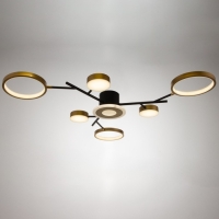 Люстра с ПДУ 2300/7GD LED 150Вт 3000-6000К золото 75х75х9 см BayerLux