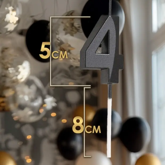 Свеча в торт на шпажке «Цифра 4», черная, 5 см Свеча в торт на шпажке «Цифра 4», черная, 5 см