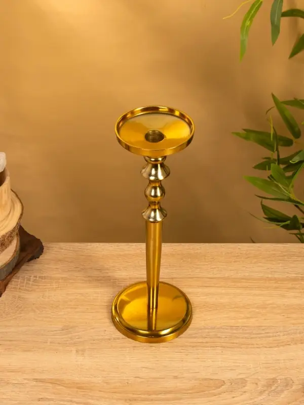Подсвечник "Пьедестал" 11х11х30 см, алюминий, цв. золото