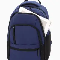 Рюкзак школьный, 2 отделения, 5 карманов, водонепроницаемое дно, 26&times;14&times;39 см, синий