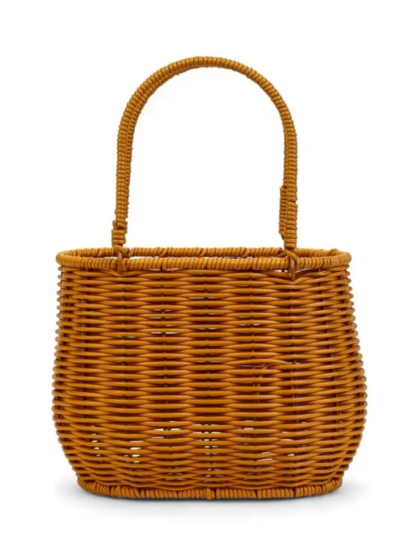 Корзина пластик 21 х 13 х 17 см, ручка13 см металл карскас коричневый Корзина пластик 21 х 13 х 17 см, ручка13 см металл карскас коричневый