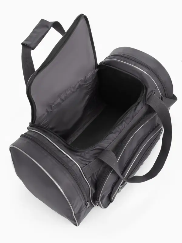 Сумка дорожная на молнии, 4 наружных кармана, длинный ремень, цвет серый Сумка дорожная на молнии, 4 наружных кармана, длинный ремень, цвет серый